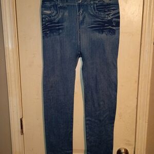 Women's Blue Distressed Skinny Jeans